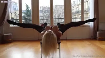Natalia Sense Nude Fishnet Stretching  [video]