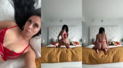 Camilla Araujo Red Lingerie Strip Tease Masturbation [video]