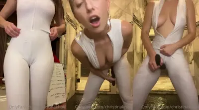 Christina Khalil Wet Suit Shower Vibrator Livestream #18# [video]